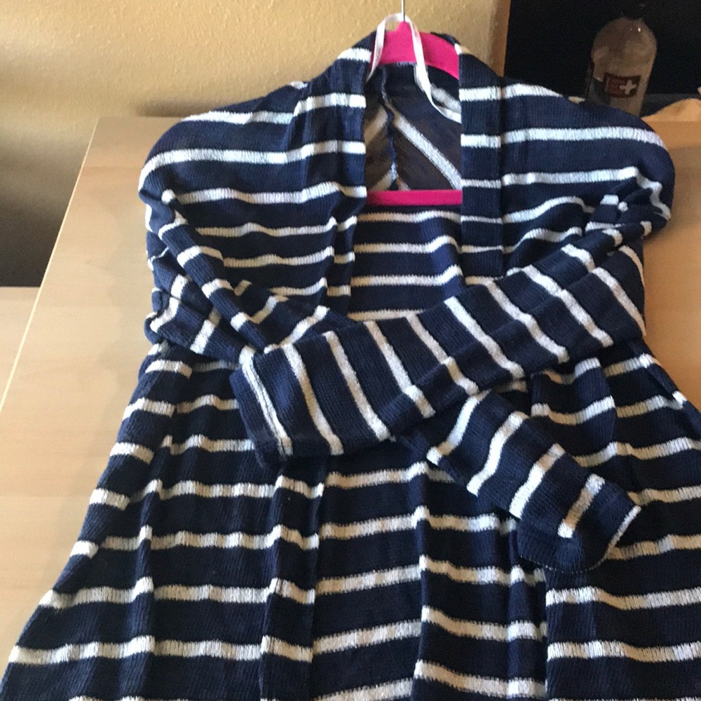 Splendid blue and white cardigan